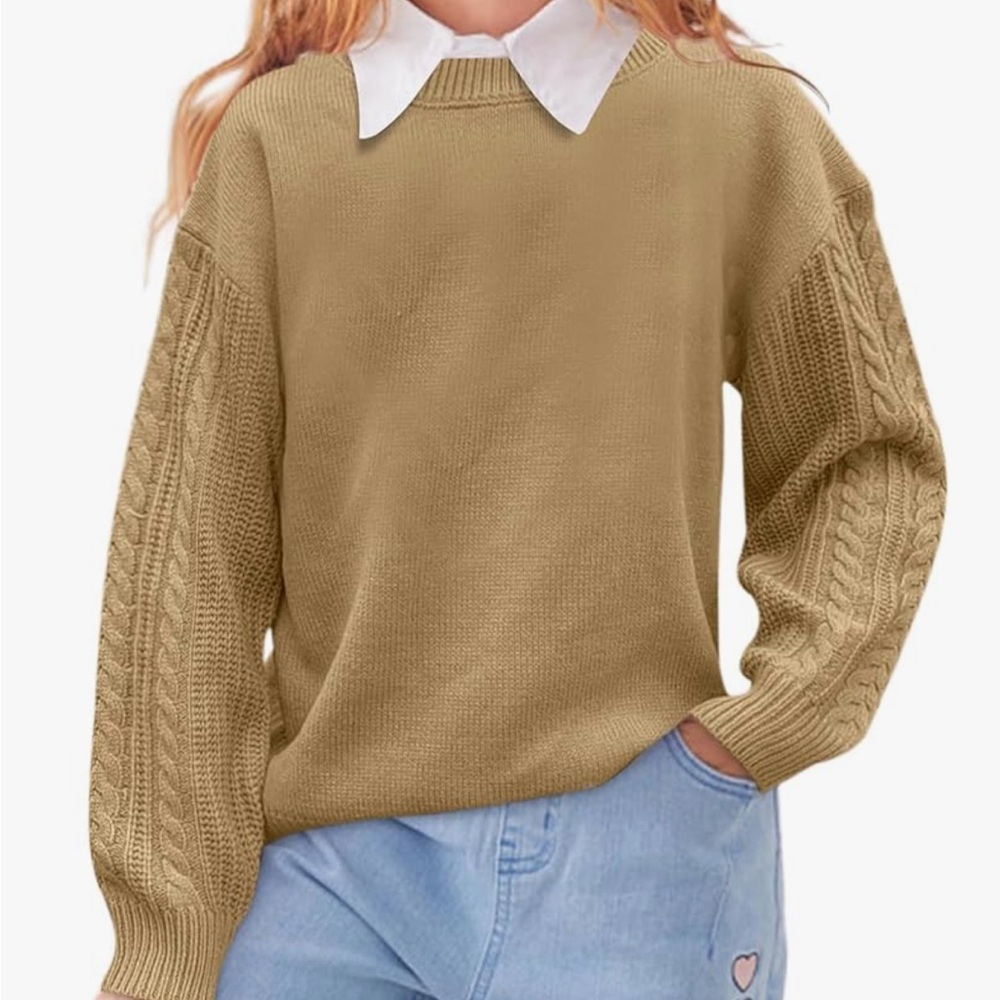 Cable Knit Tan Sweater